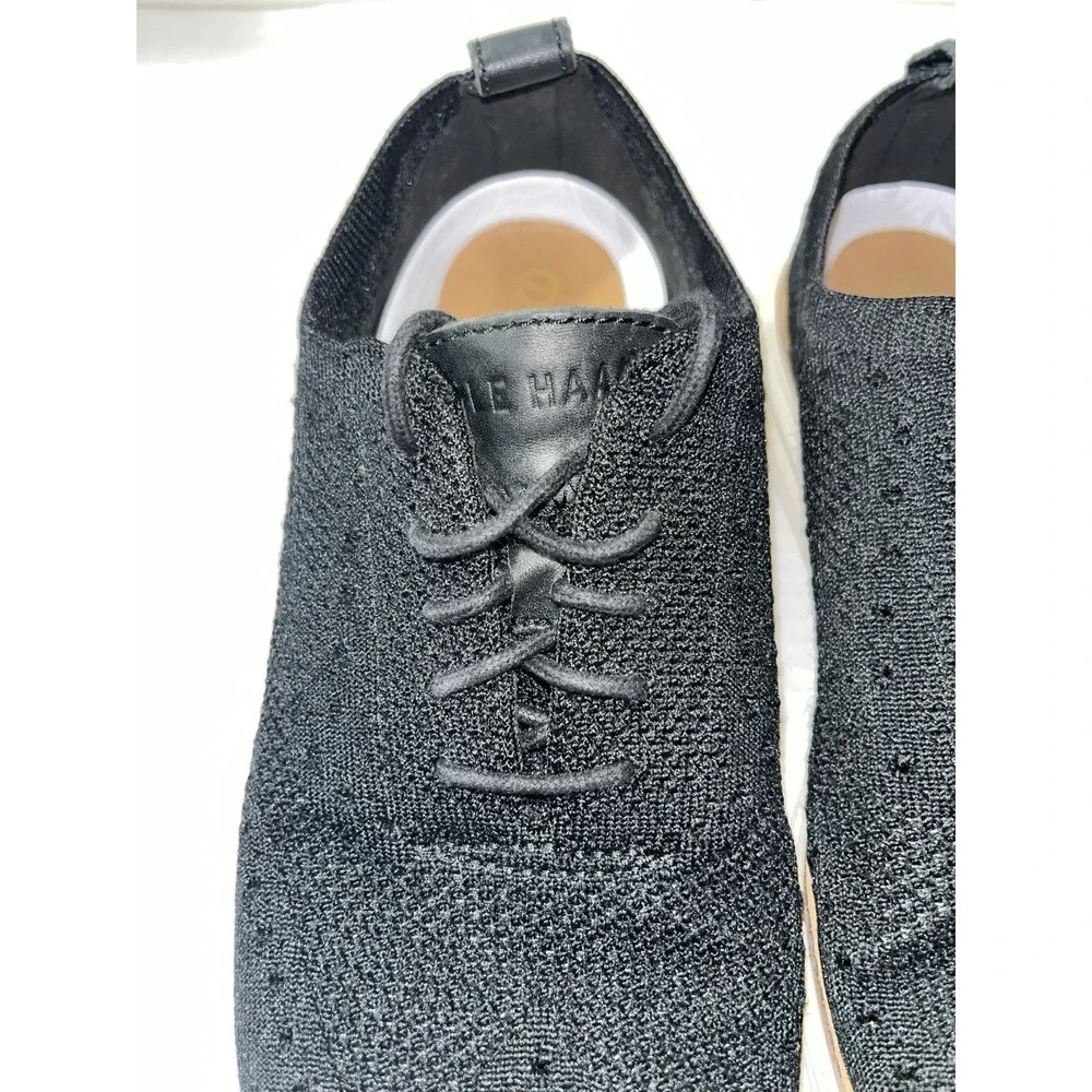 Cole Haan Original Grand Shoes Men's 8.5‎ Black Knit Wingtip Stitchlite C27959